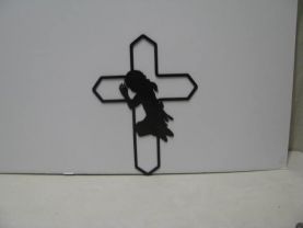 Cowgirl Praying 003 Western Metal Wall Yard Art Silhouette