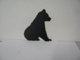 Bear Sitting Metal Wildlife Wall Yard Art Silhouette