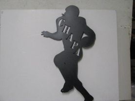 Football Player 124 Sports Metal Wall Art Silhouette