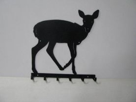 Deer 064 Standing 6 Hook Key Holder Wall Silhouette