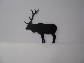 Elk 001A Large Standing Rustic Wildlife Metal Art Silhouette