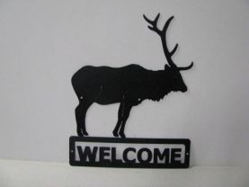 Elk 001A Standing Welcome Sign Silhouette