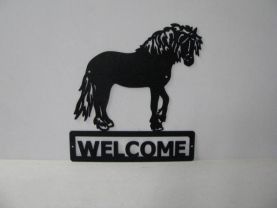 Draft Horse 005 Standing Welcome Sign Farm Silhouette