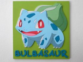 Handmade Bulbasaur, Pokemon wall piece