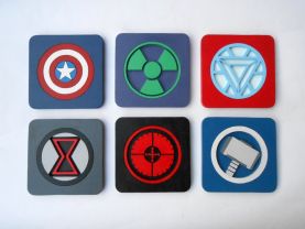 Handmade Avengers coasters, Set of 6