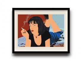 Pulp Fiction, Mia Wallace minimalist poster, Pulp Fiction digital art poster