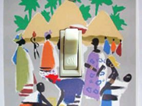 Air France Africa Vintage Travel Poster Switch Plate (Single)