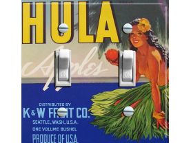 HULA Vintage Crate Label Switch Plate (double)