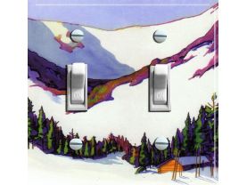 TUCKERMAN„S RAVINE Vintage Ski Poster Light Switch Plate (double)