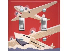 SEA PLANES vintage poster Switch Plate (double)