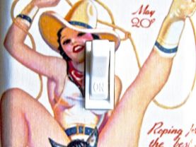 SEXY COWGIRL Vintage Poster Switch Plate (single)
