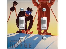 NORGE (Norway) Vintage Ski Poster Switch Plate (double)