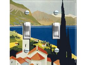 ITALIAN RIVIERA Vintage Poster Switch Plate (double)