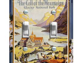 GLACIER National Park Vintage Poster Switch Plate (double)