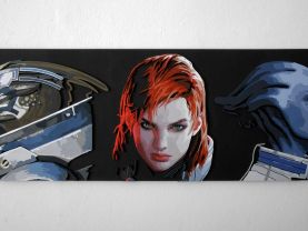 Handmade Mass Effect Squad, Shepard, Garrus, Liara portrait