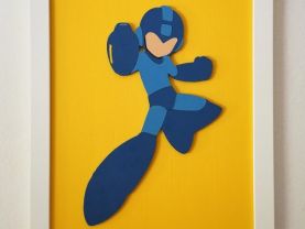 Handmade Mega Man minimalist wood wall art