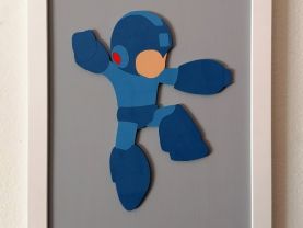 Handmade Mega Man minimalist wood wall art #4
