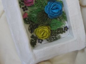 Rose framed,Rose quilling,Eco home decor,Recycle paper,Rose in frame.Recycle decor