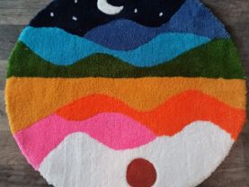 Day and night. Handmade carpet using tufting technology.