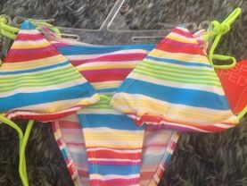 B/01179-    Retro Bikini     Size XXS Striped  Colourful Vintage New Unworn Gift Love Beach Pool Holidays Travel  Quality Bikini Deadstock